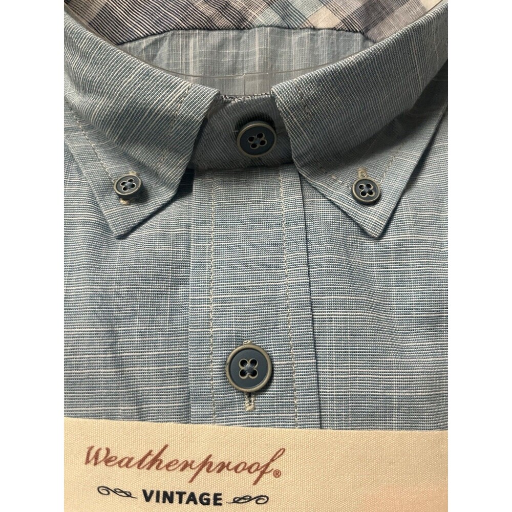 NEW Weatherproof Vintage Shirt Mens Sz 2XL Blue Short Sleeve Cotton Normcore - Picture 4 of 7